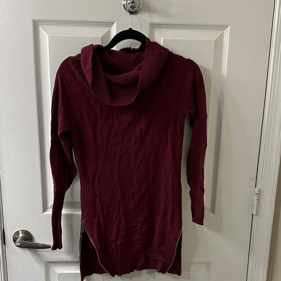 Guess Sweaters - Guess Burgundy Cowl Neck Sweater